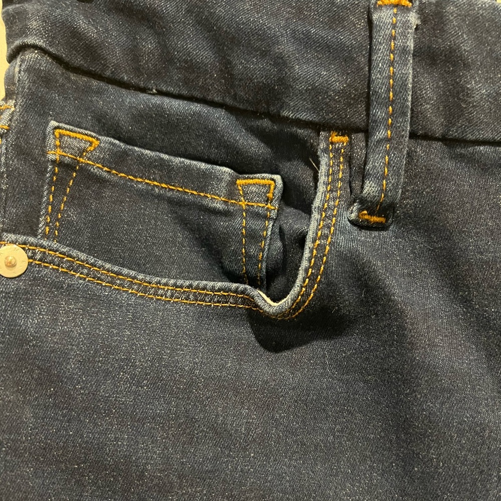 Frame Le Mini Boot Dark Wash High Rise Stretch Raw Hem Jeans Size 30 - Picture 5 of 10